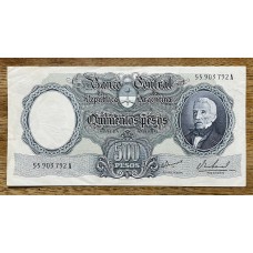 ARGENTINA COL. 522b BILLETE DE 500 PESOS MONEDA NACIONAL
